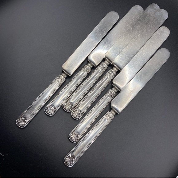 1835 R. WALLACE Set of 6 Knives Vintage Silver Plated 12 DWT - Picture 7 of 8